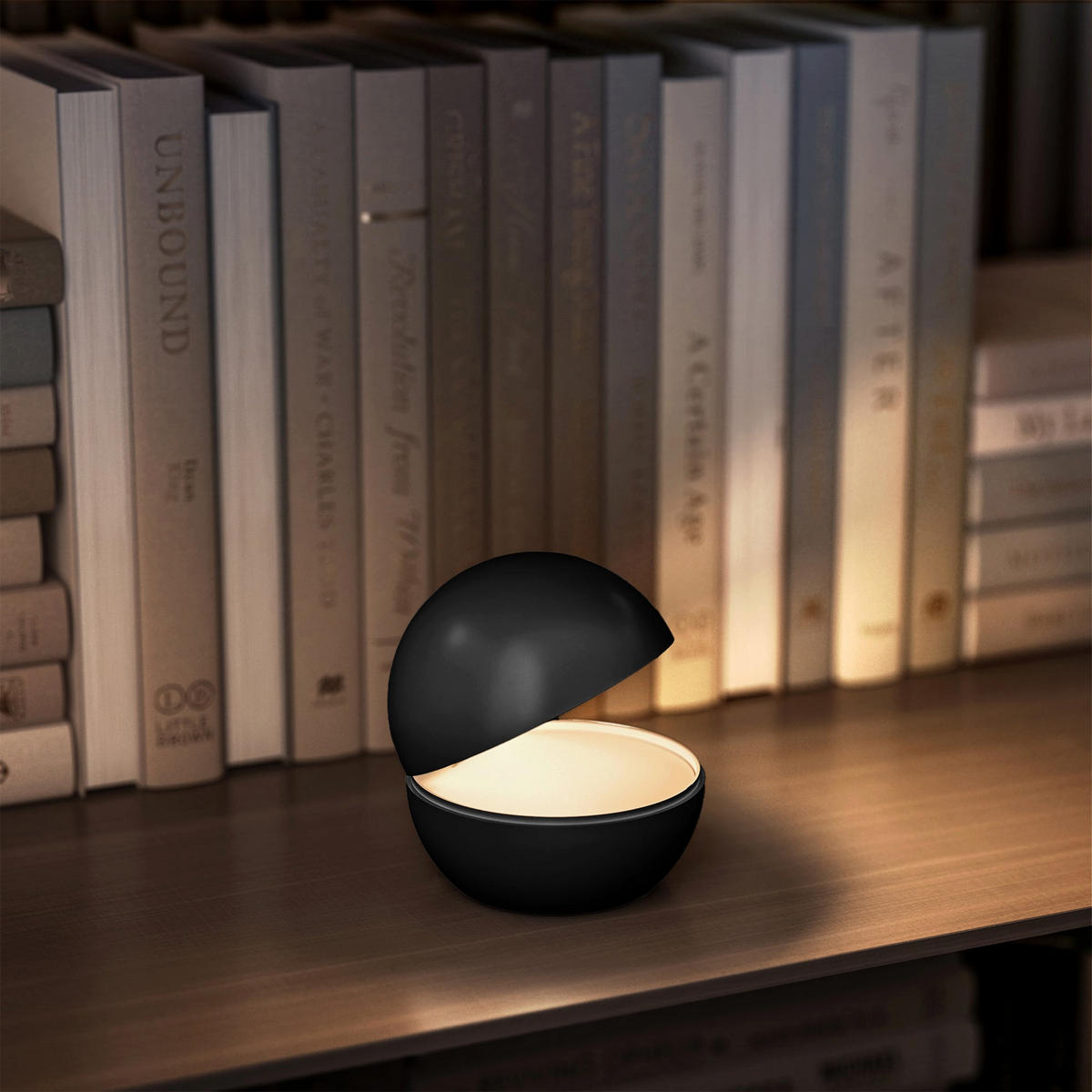 GOODNIGHT Kabellose Nachttischlampe D12CM - Schwarz, Metall (16/16/16cm) - Lumisky