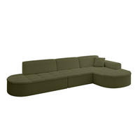 ECKSOFA Ottomane Rechts TARO-L2 - 328x171x79,5 cm Grün - Grün, Holzwerkstoff/Textil (328/171cm) - ALTDECOR