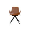 DREHSTUHL QUEN Braun Kunstleder - Schwarz/Braun, Leder (55.5/82/55cm) - KAWOLA