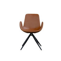 DREHSTUHL QUEN Braun Kunstleder - Schwarz/Braun, Leder (55.5/82/55cm) - KAWOLA