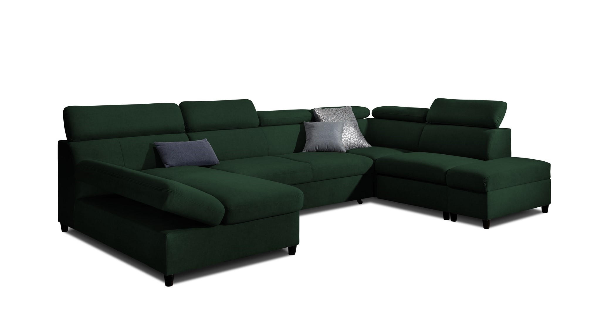 WOHNLANDSCHAFT Schlafsofa Anton - Dunkelgrün, Holzwerkstoff/Textil (342/96/205cm) - Fun Möbel