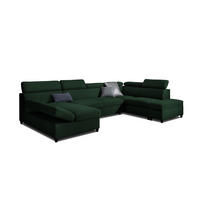 WOHNLANDSCHAFT Schlafsofa Anton - Dunkelgrün, Holzwerkstoff/Textil (342/96/205cm) - Fun Möbel