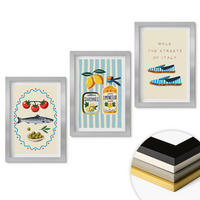 WANDBILDER 3er Set - 20x30 cm Silberner Rahmen - Italienische Aromen und Lifestyle-Bilder - Silberfarben, Kunststoff (20/30cm) - ArtPrintCave