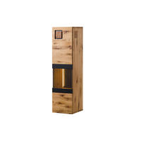 HÄNGEVITRINE Wildeiche 33x33,5x123 natur geölt/lackiert KITZBÜHEL #100 - Braun, Holz (33/123/34cm) - Massivmoebel24