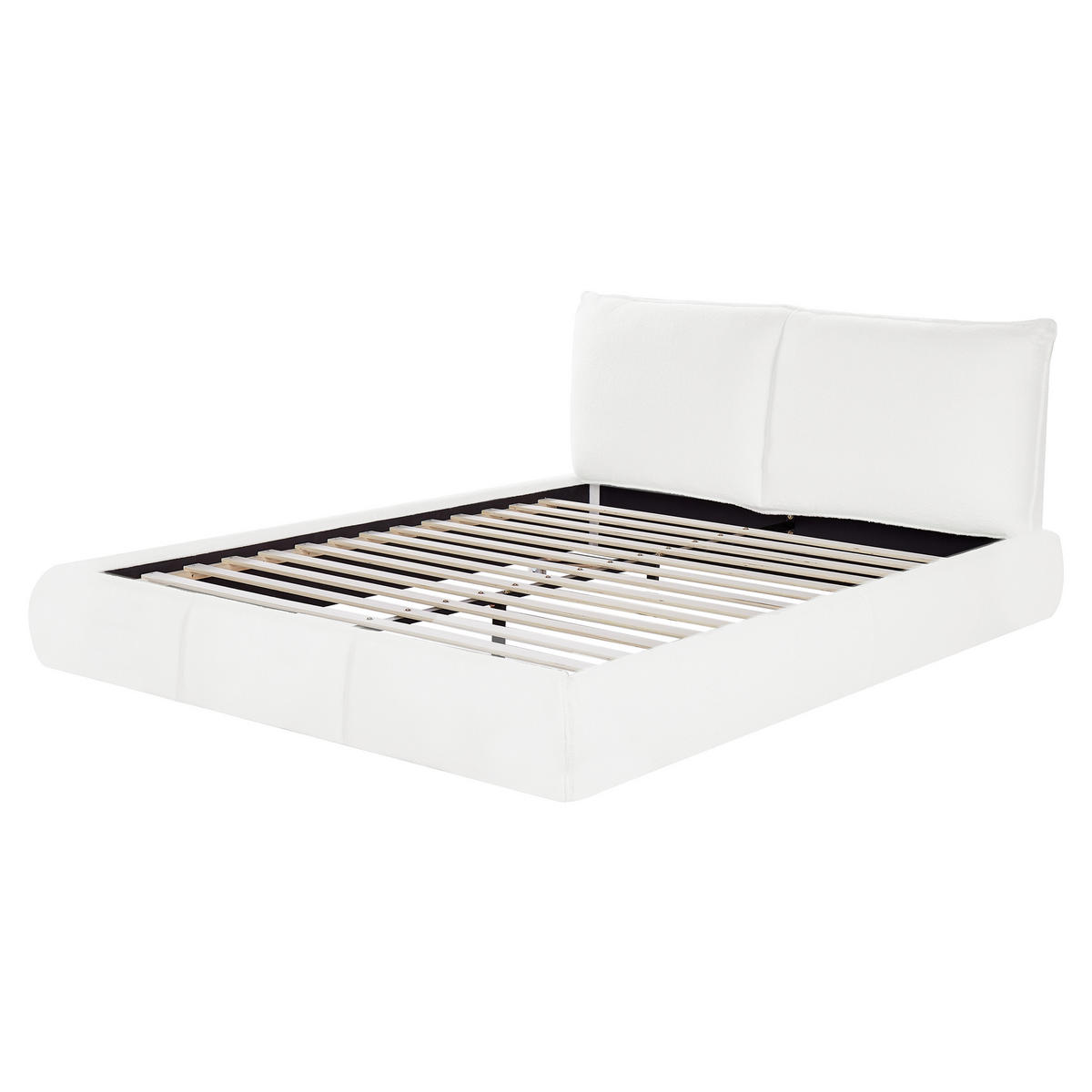 BETT mit Lattenrost 160/200 cm Weiß Vinay - Weiß, Textil (160/200cm) - Beliani