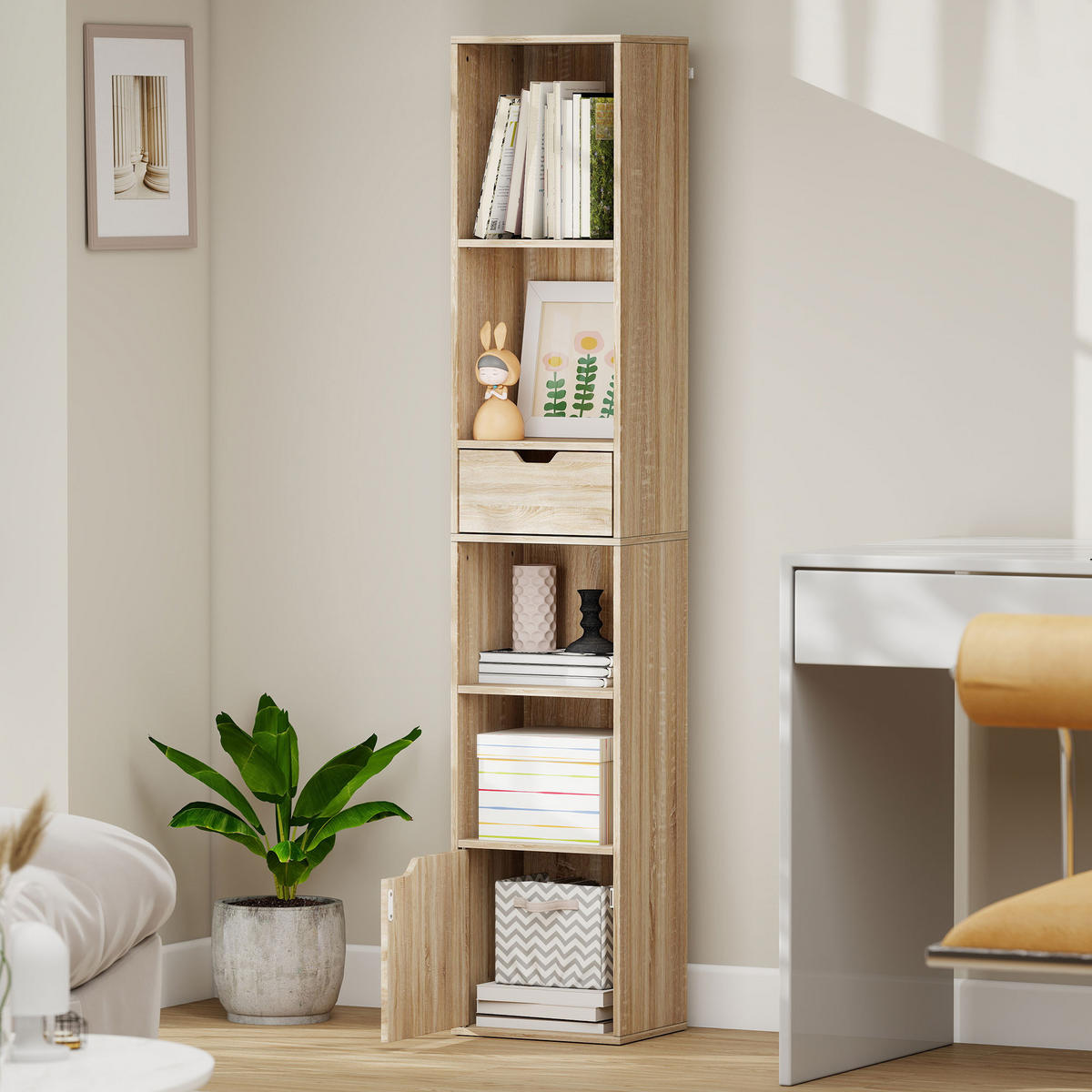 BÜCHERREGAL 30/24/158 cm natur - Naturfarben, Karton (30/158/24cm)