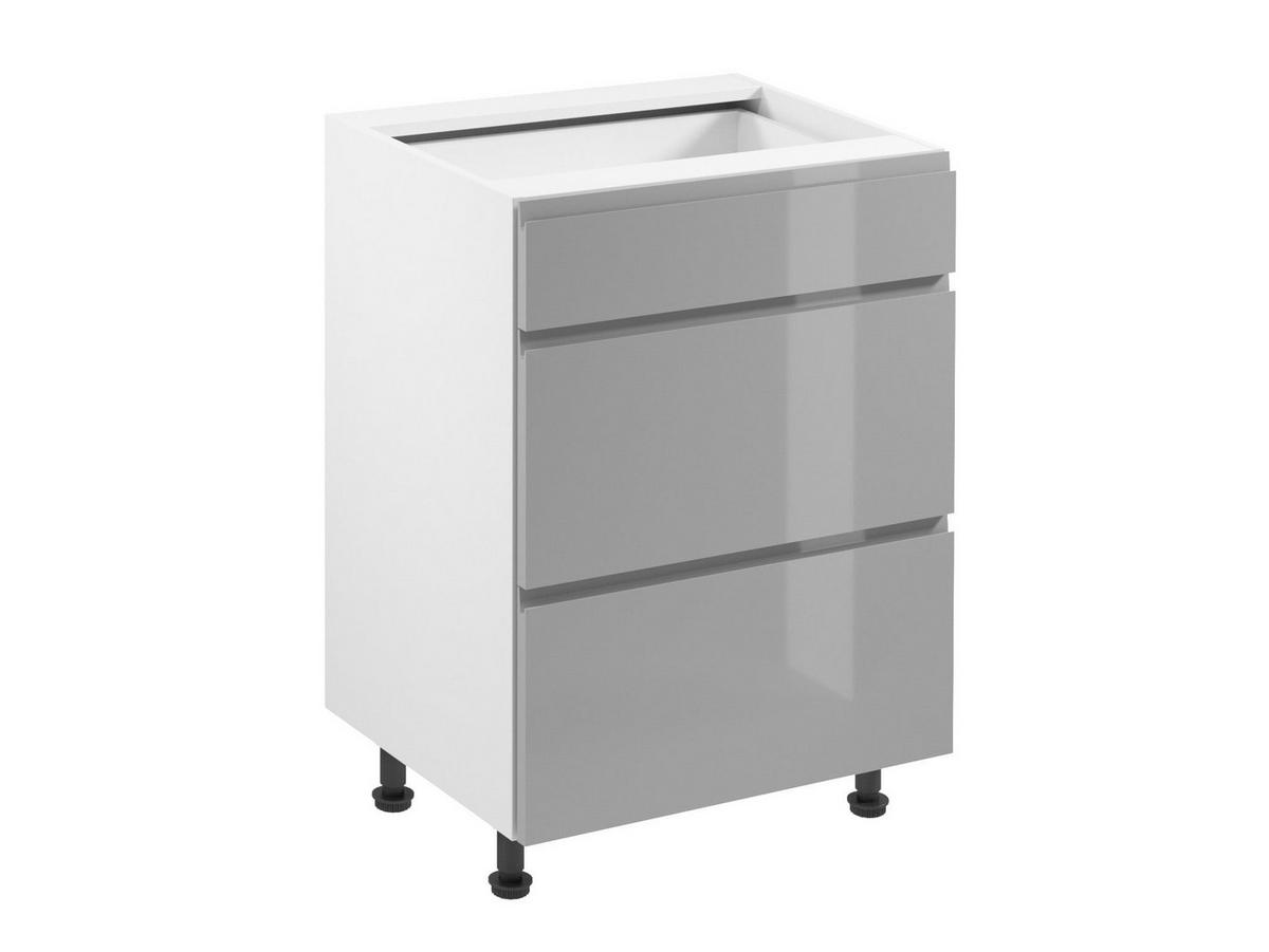 KÜCHENZEILE 420 cm - Aspen KA6-M420 - in Grau/Hochglanz - Grau, Holz (420/212/58cm)