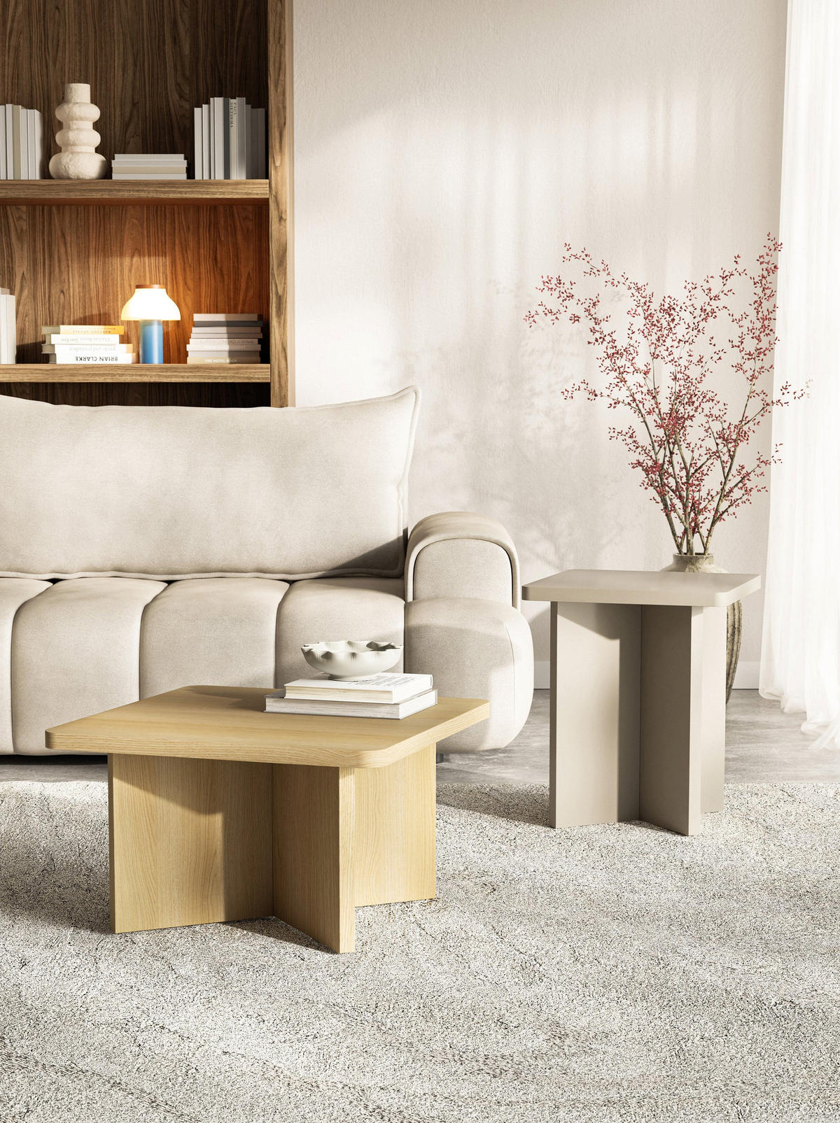 COUCHTISCH Qubeo Eichenholzoptik 60 cm - Eichefarben, Holzwerkstoff (60/60/35cm) - Selsey