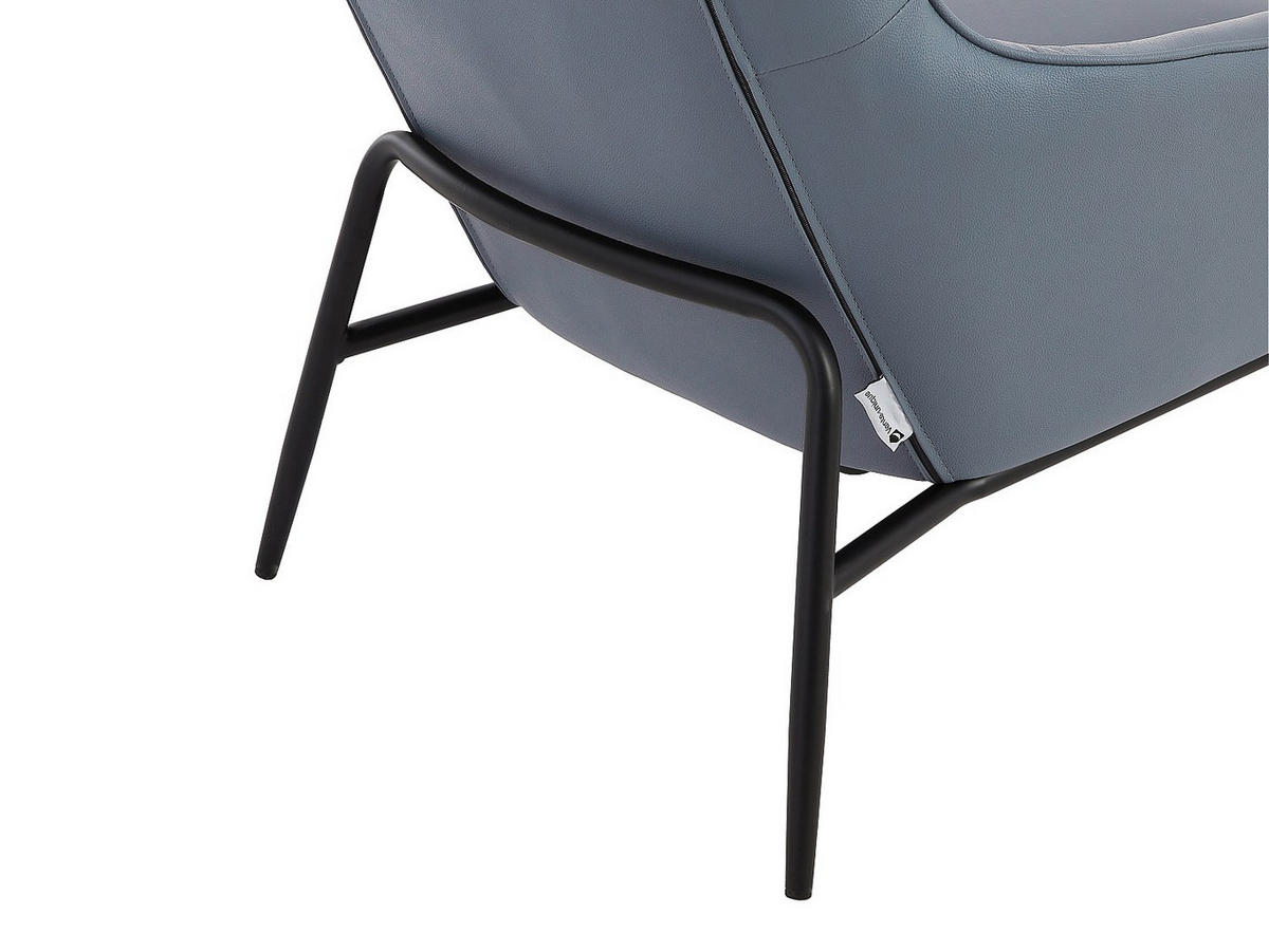 SESSEL mit gerader Rückenlehne - 1 Person - Leder - Grau - - Grau, Leder (69/95/95cm) - Vente-Unique