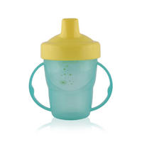 TRINKLERNBECHER Schnabeltasse 210 ml grün Kunststoff, hartes Mundstück, Haltegriffe, griffe, ab 12 Monaten - Grün, Kunststoff (7/14/10cm) - Baby Care