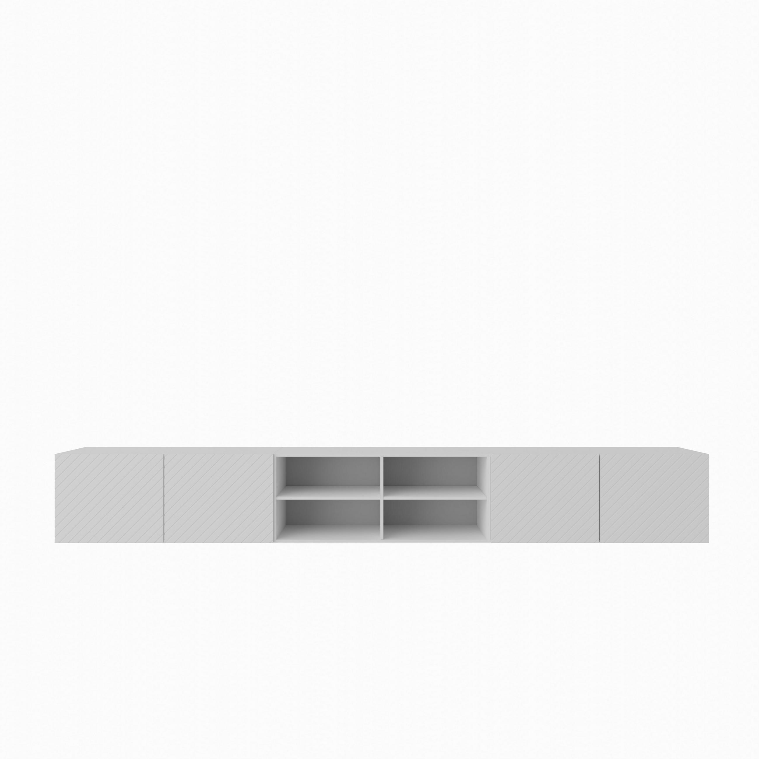 LOWBOARD CAVA 300/41/40 cm, Hängender TV-Schrank Weiß - Weiß, Holzwerkstoff (300/41/40cm) - MASSENO