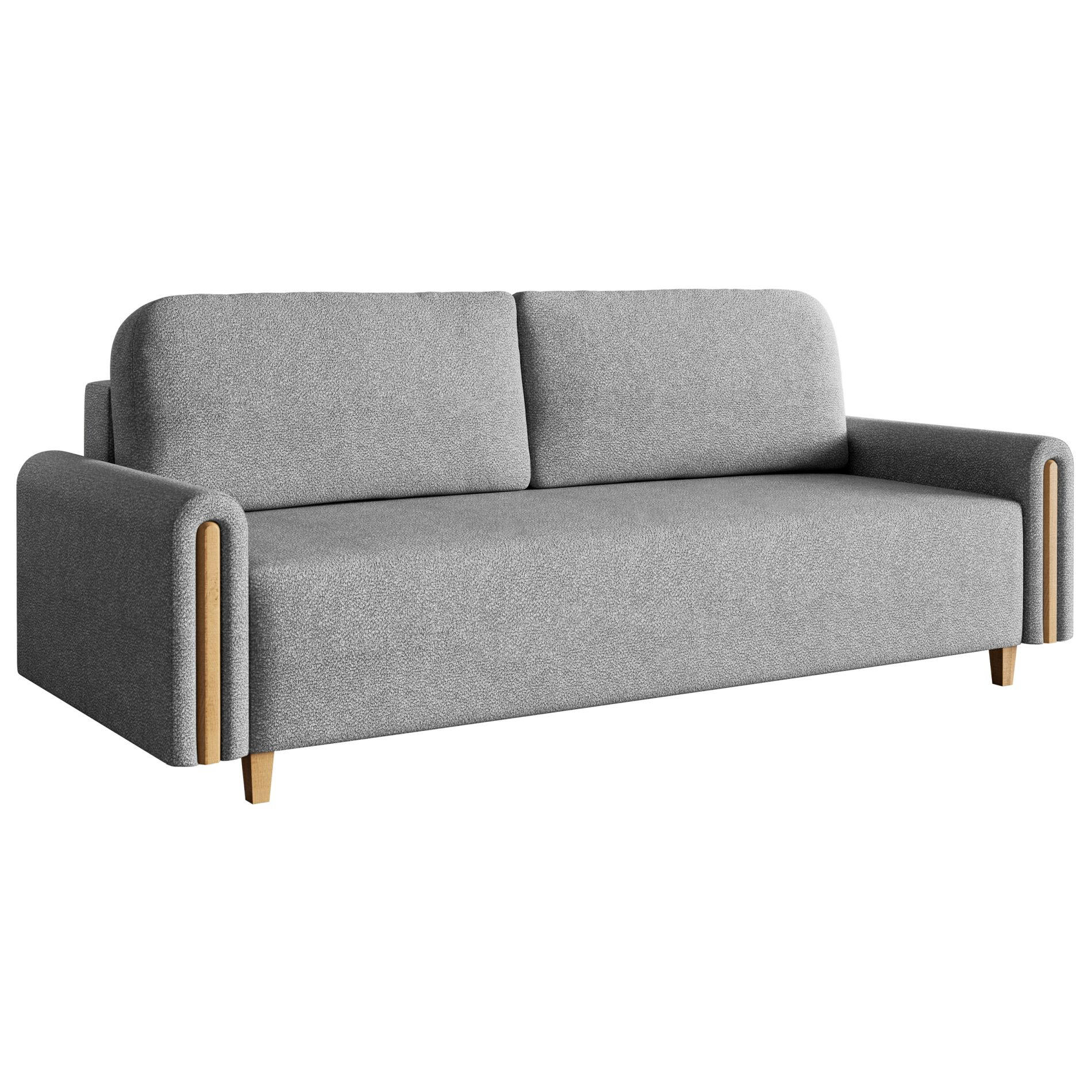 3-SITZER SCHLAFSOFA Majla Grau - Eichefarben/Grau, Holz/Textil (236/93/97cm) - Selsey
