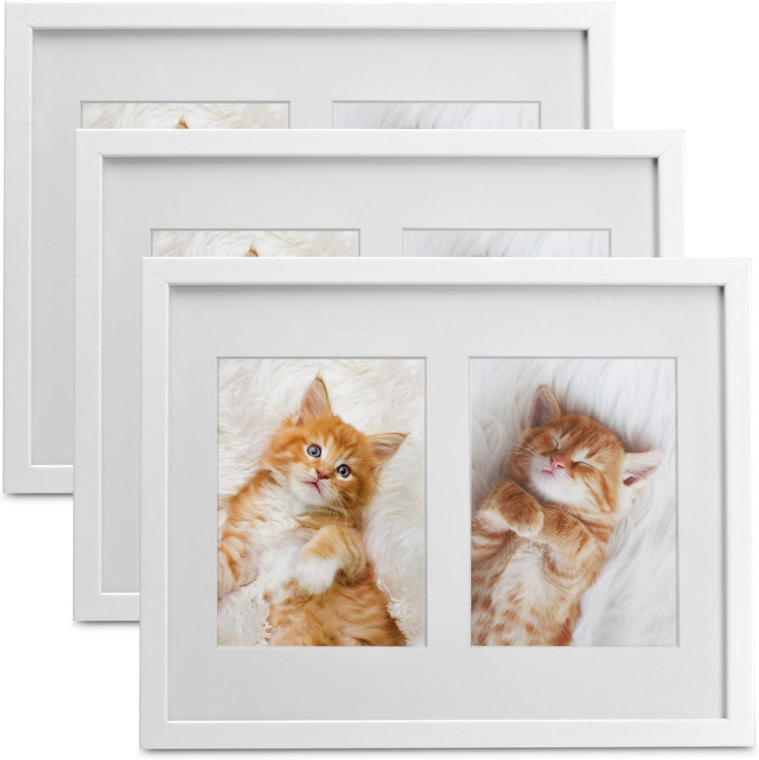 BILDERRAHMEN Galeria 13x18cm Weiß (3tlg) - Weiß, Holzwerkstoff (30/2/37cm) - BoMoe