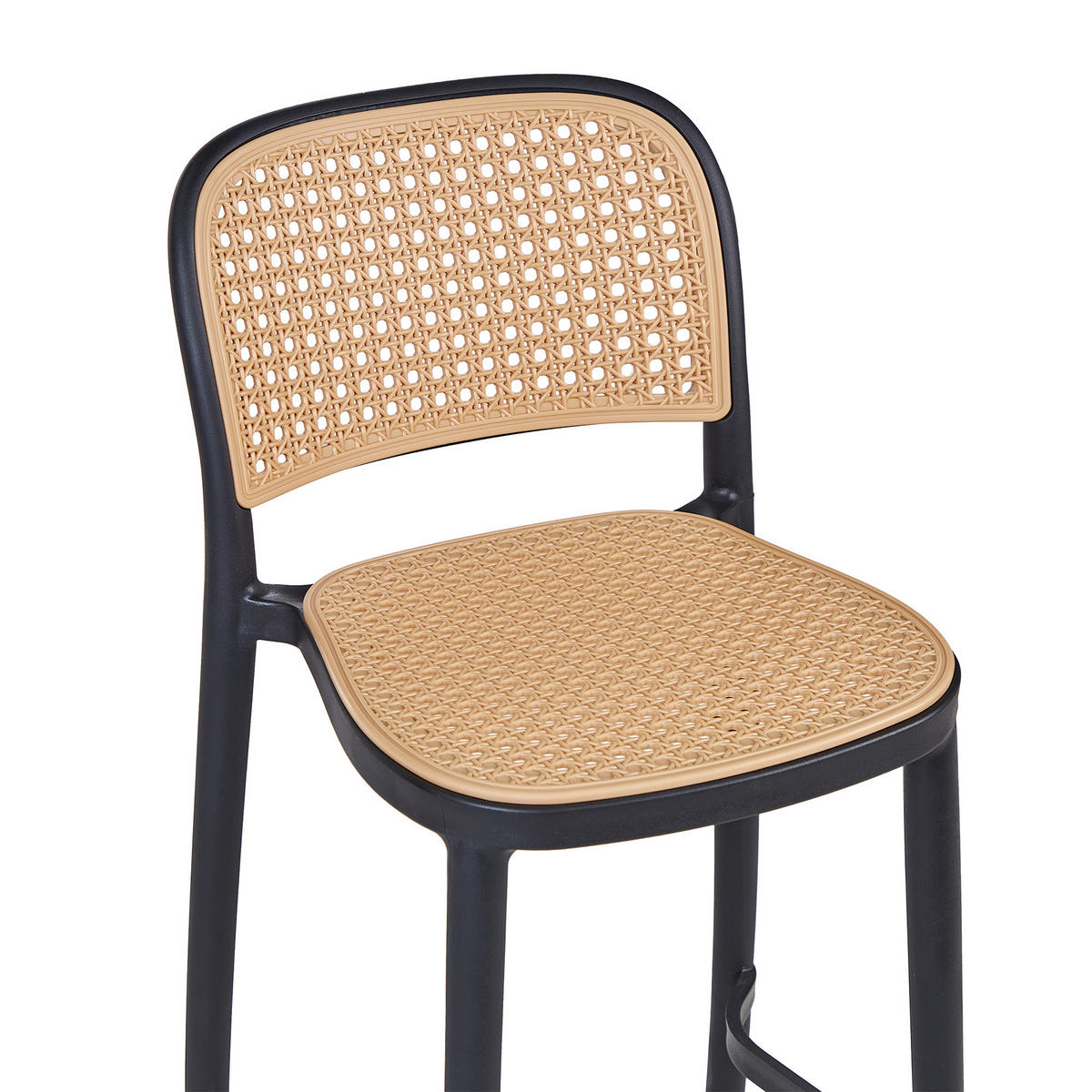 BARSTÜHLE 4er-Set Beige Plose - Beige/Schwarz, Kunststoff (40/102/46cm) - Beliani