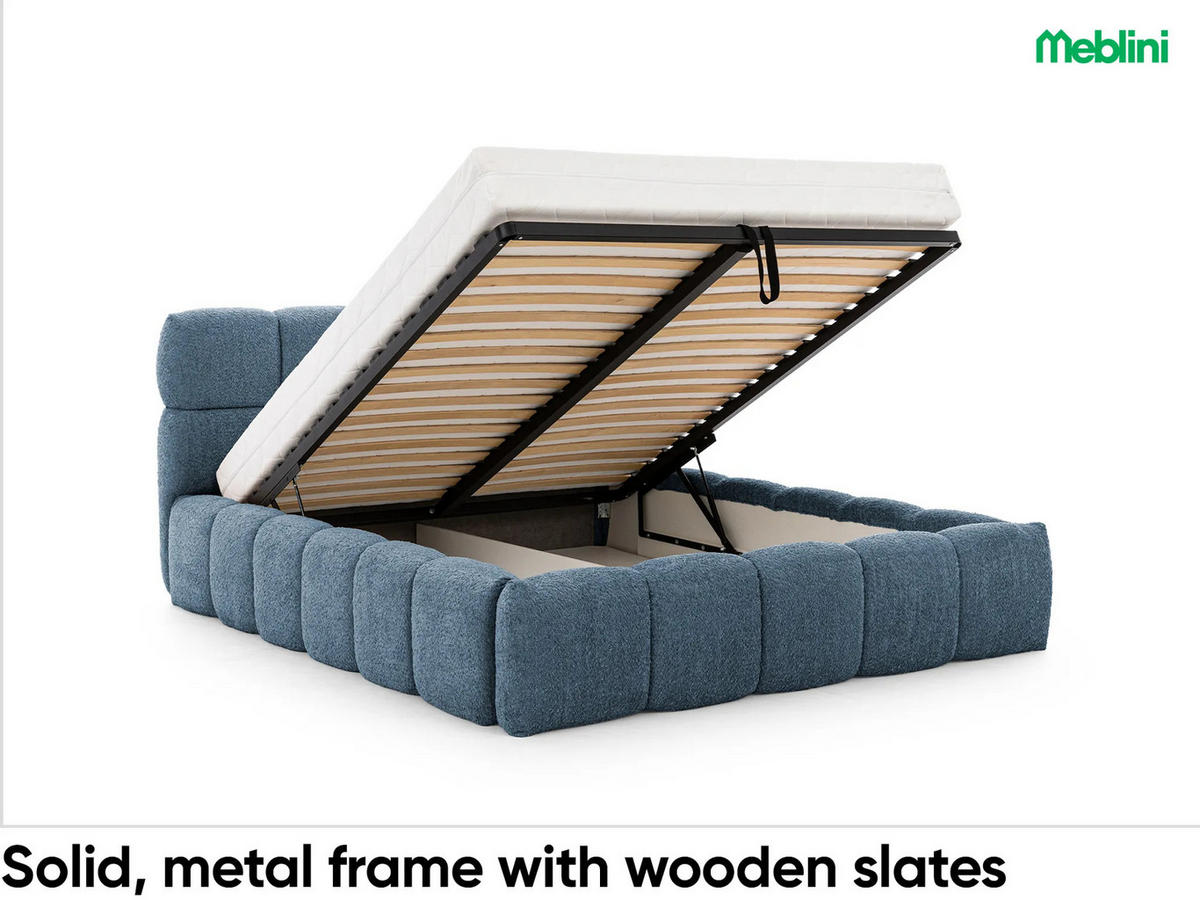 POLSTERBETT Salerno - Blau, Textil (120/200cm) - Meblini