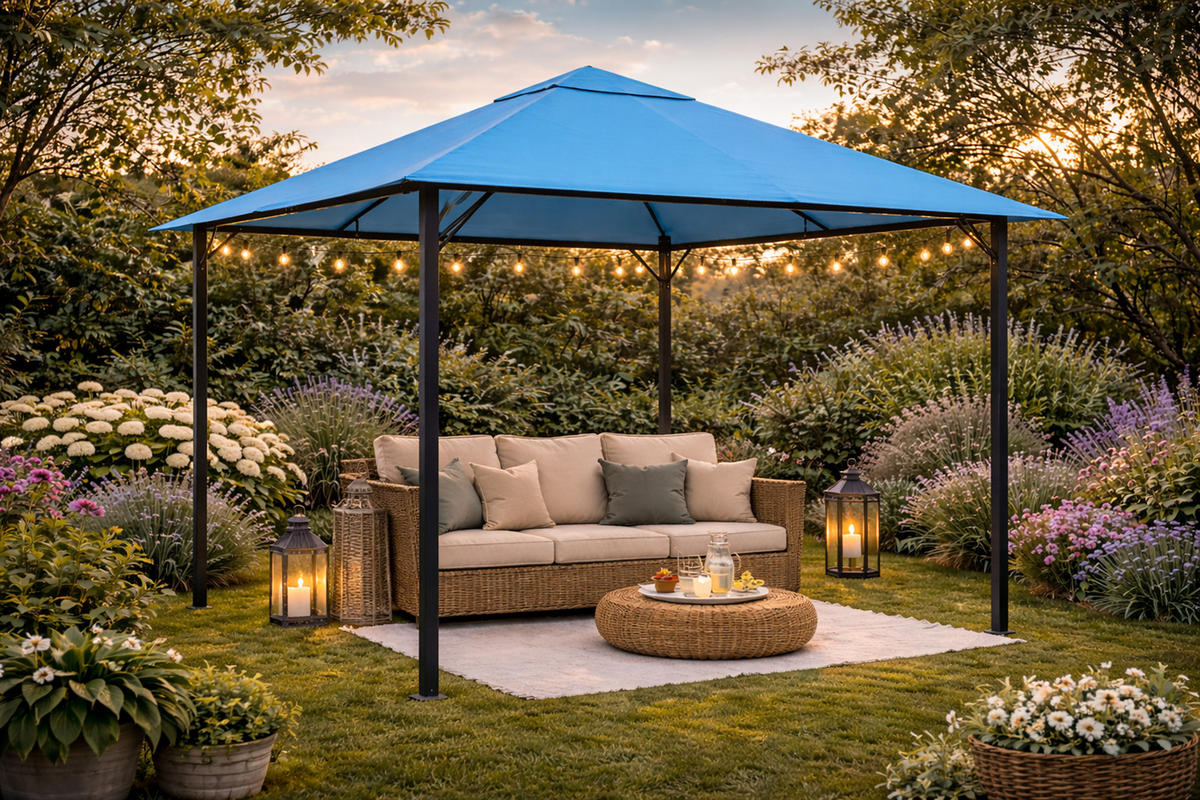 ERSATZDACH Pavillon 3/3 m Himmelblau - Blau, Textil (297/1/297cm) - QUICK STAR