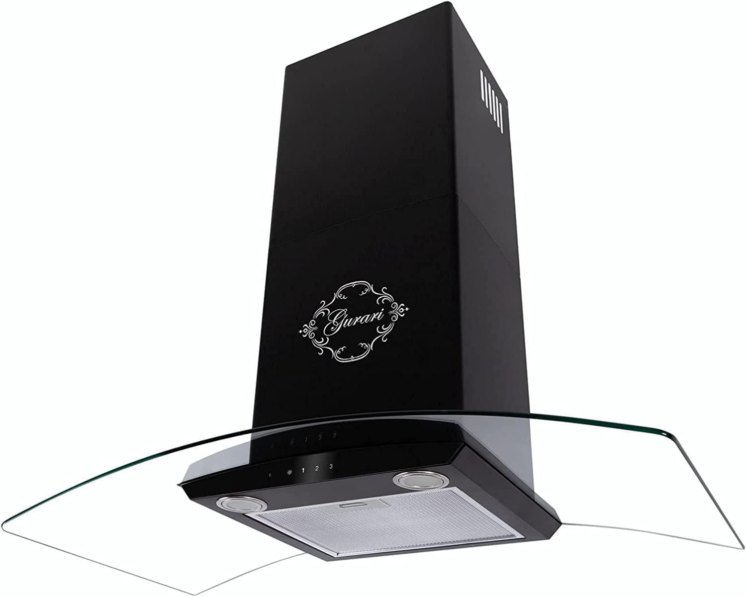 DUNSTABZUGSHAUBE GCH T 465 60 BL PRIME + umluftset - Schwarz, Glas/Metall (60/81/43cm) - Gurari