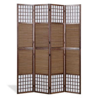PARAVENT 4-tlg. 160/200 cm Braun Bambusstreben - Braun, Holz (160/200/2cm) - Homestyle4u