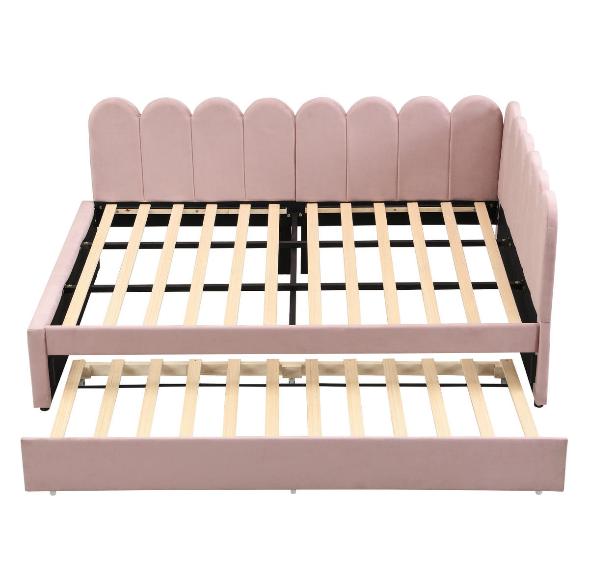 SCHLAFSOFA 140x200 cm in Rosa mit Ausziehbett und Samtbezug - Rosa, Leder (140/200cm) - IVMEU