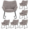 SESSEL Aliano - 6er Set - hellgrau - Hellgrau/Schwarz, Textil/Metall (67/76/73cm) - bene living