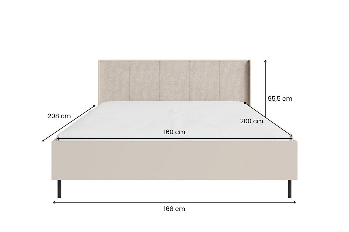 SCHLAFZIMMER Set 3-tlg. – GRANDE System – Beige - Beige, Holzwerkstoff (168/95.5/208cm) - hi-markt