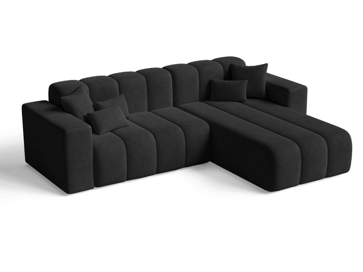 ECKSOFA Nork Schwarz Rechts - Schwarz, Holz/Textil (265/180cm) - Graingold