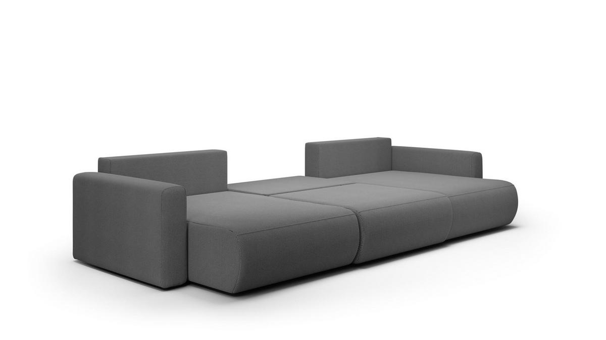 WOHNLANDSCHAFT Chaira Mit Schlaffunktion - Dunkelgrau, Holzwerkstoff/Textil (340/85/149cm) - Fun Möbel