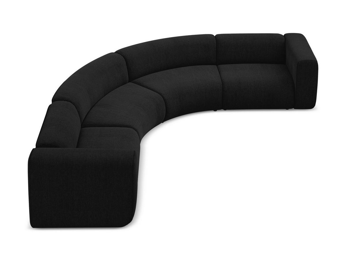 ECKSOFA Chenille Stoff Schwarz - Schwarz, Kunststoff/Textil (318/318cm) - Makamii