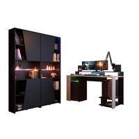 GAMERTISCH Parisot Meta 3-tlg. Holznachbildung Chene Kronberg/Schwarz - Eichefarben/Schwarz, Kunststoff (152/62/88cm) - 58aufmkessel