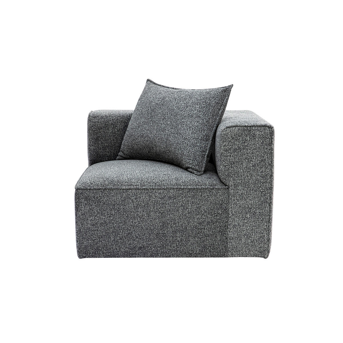 ECKMODUL Sofa Dunkelgrau Meliert Rechtwinklig KERRY - Dunkelgrau, Textil (89.5/64/89.5cm) - Miliboo