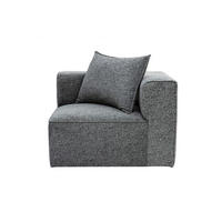 ECKMODUL Sofa Dunkelgrau Meliert Rechtwinklig KERRY - Dunkelgrau, Textil (89.5/64/89.5cm) - Miliboo