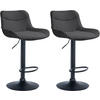 BARHOCKER 2er Set Stoff dunkelgrau - Dunkelgrau/Schwarz, Textil/Metall (49/85/51cm) - CLP