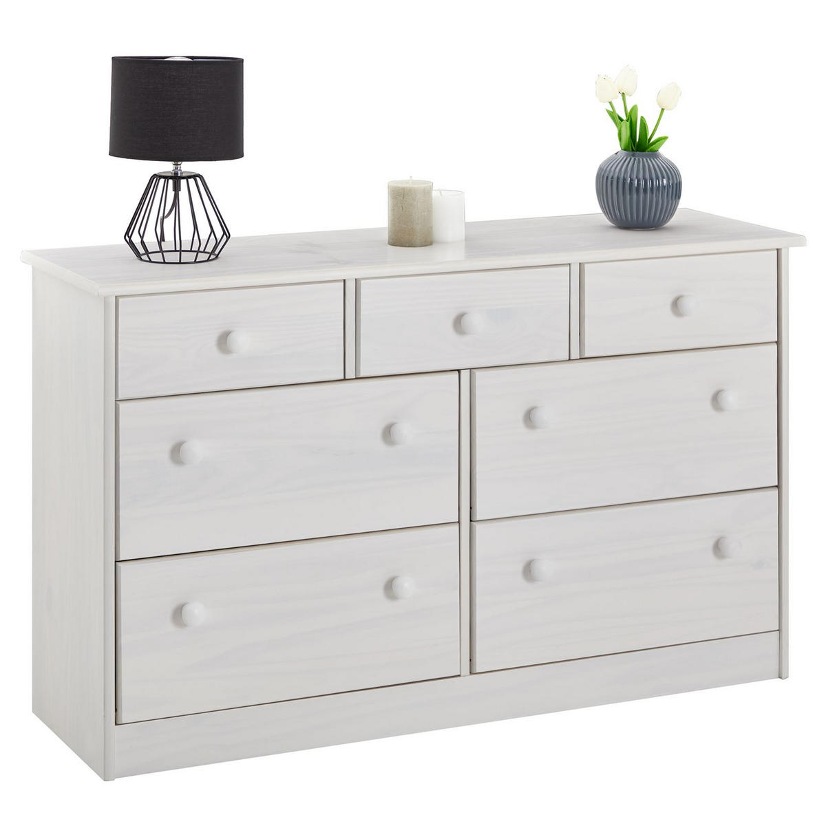 KOMMODE RONDO - Weiß, Holz (117/74/35cm) - IDIMEX