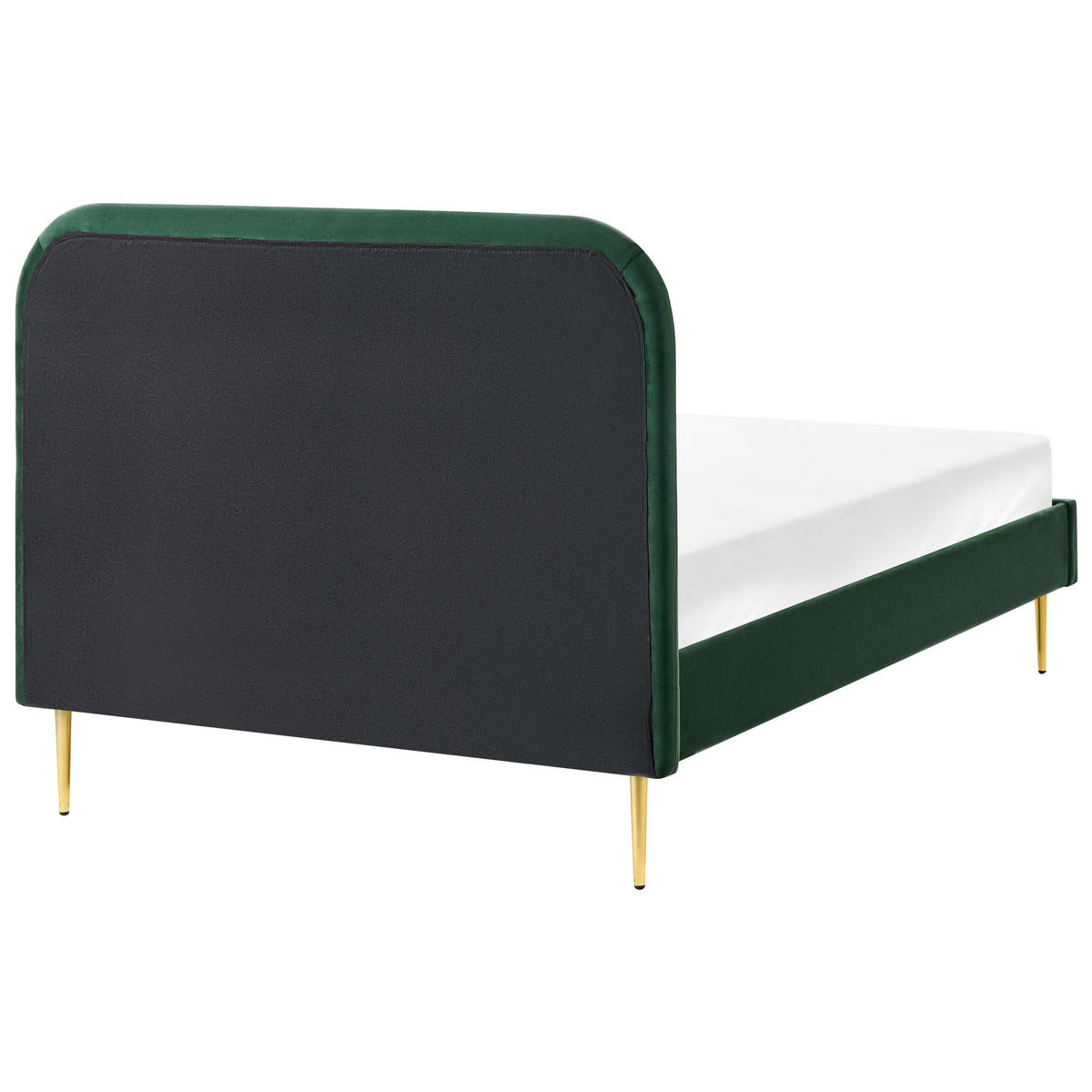 BETT mit Lattenrost 120/200 cm Dunkelgrün Flayat - Dunkelgrün/Goldfarben, Textil (120/200cm) - Beliani