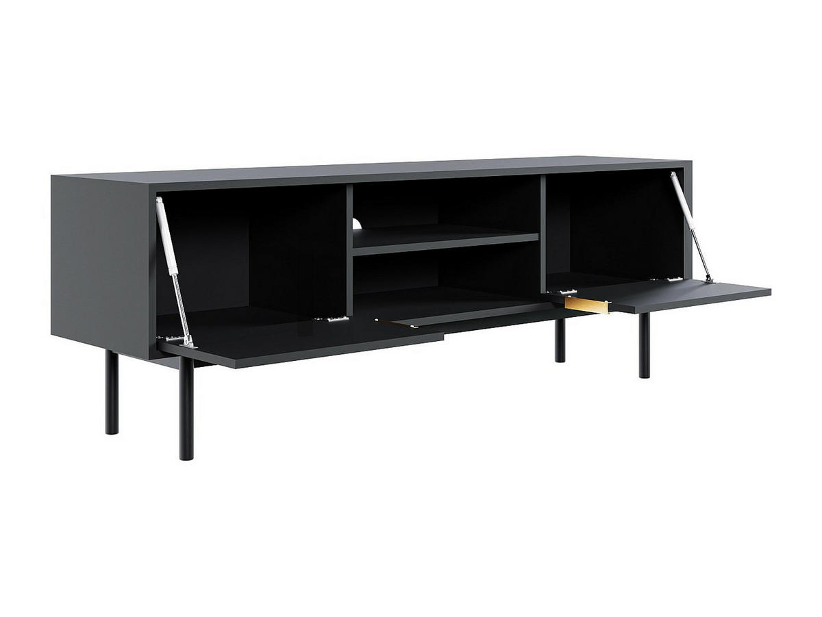 TV-MÖBEL mit 2 Türen & 2 Ablagefächern - Schwarz - DABRIANA - Schwarz, Holz (154/53.5/39cm) - Vente-Unique