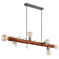 HÄNGELEUCHTE ALICE Holz Braun - Braun, Holz (100/20/120cm) - Globo Lighting