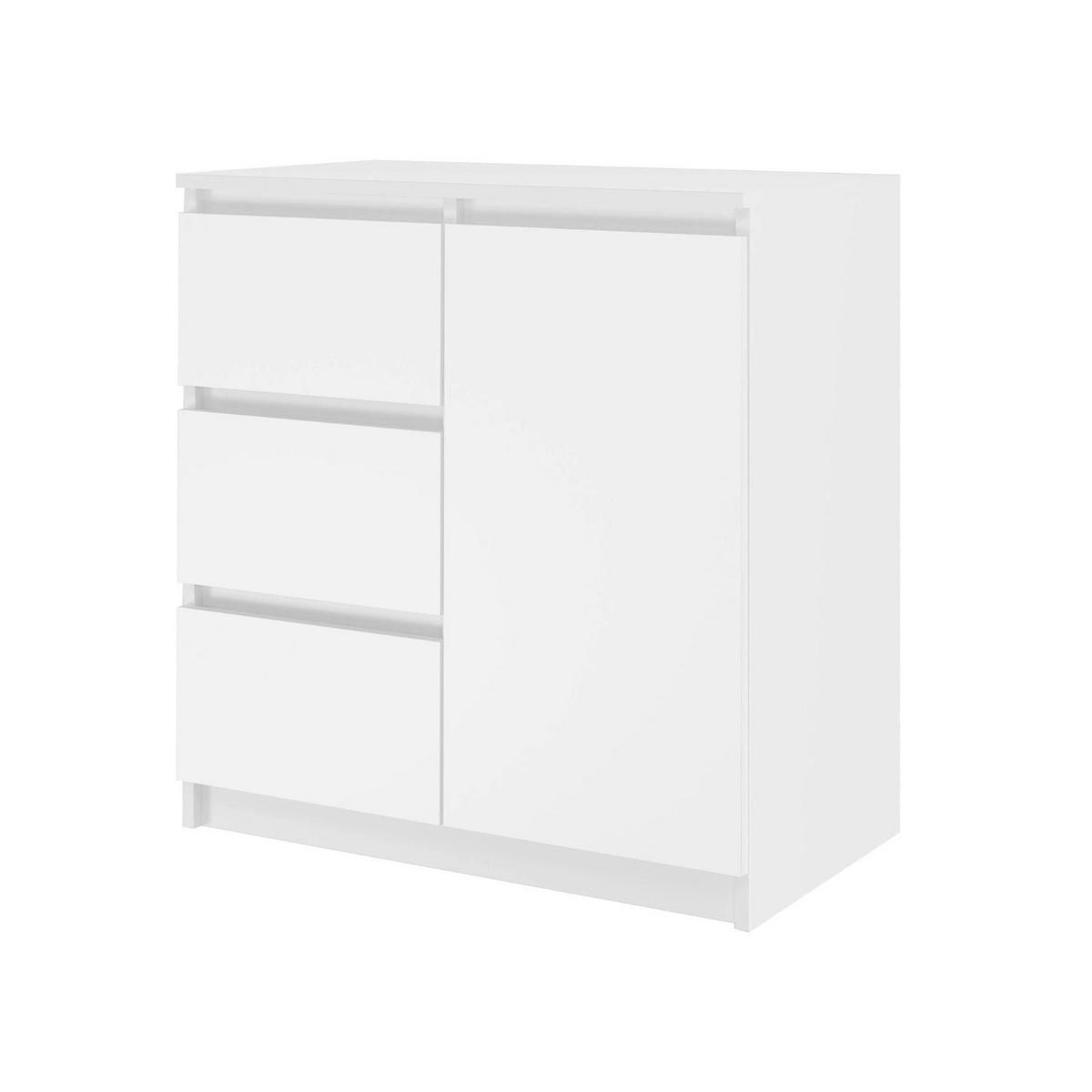 KOMMODE Milo - Weiß, Holzwerkstoff (80/75/40cm) - kommodly