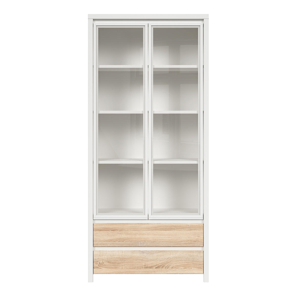 VITRÍNA Soren Dřevo a bílá - bílá, kompozitní dřevo (90/200.5/40.5cm) - Petits-meubles