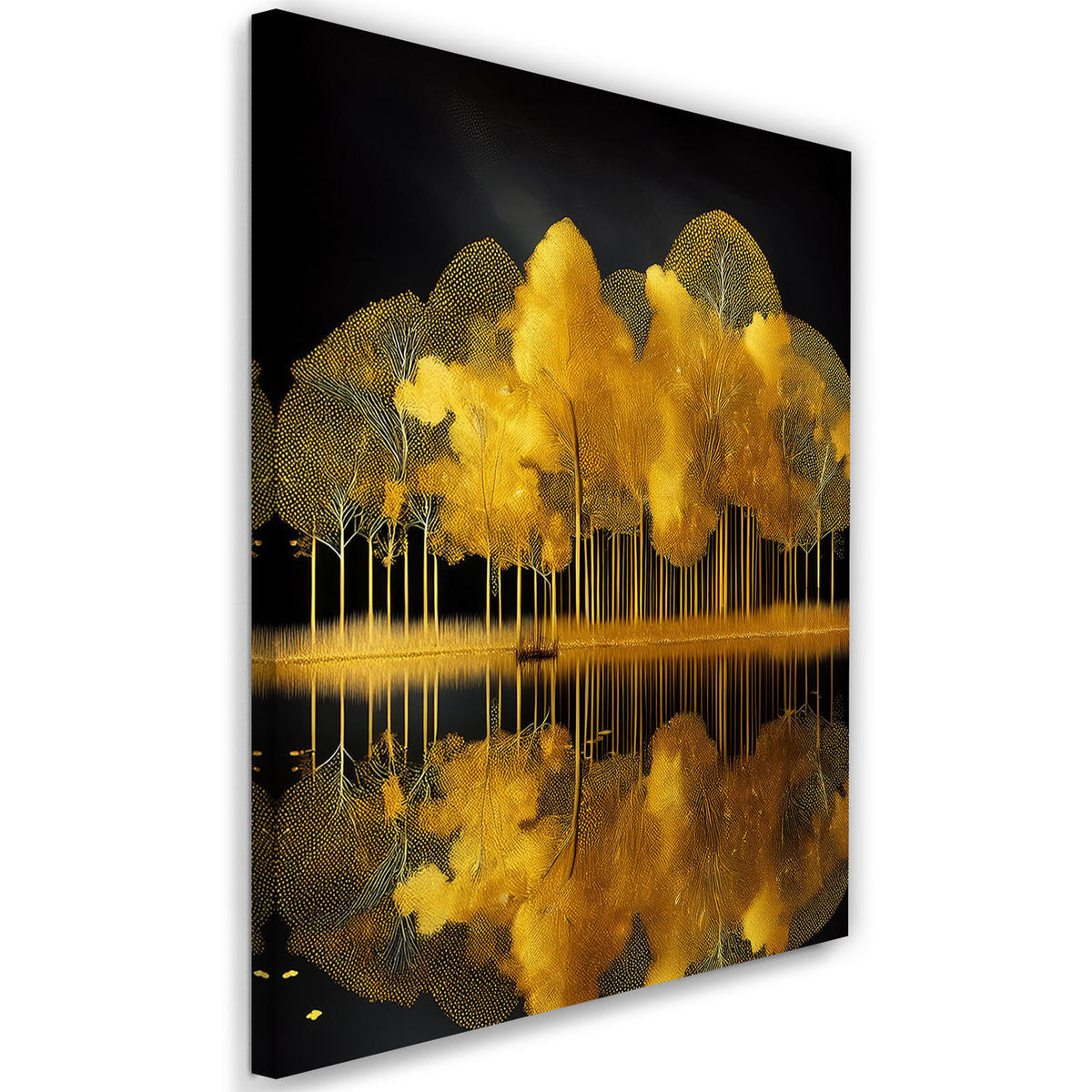 WANDBILD goldene bäume glamourlandschaft - Goldfarben, Textil (40/60cm) - Feeby