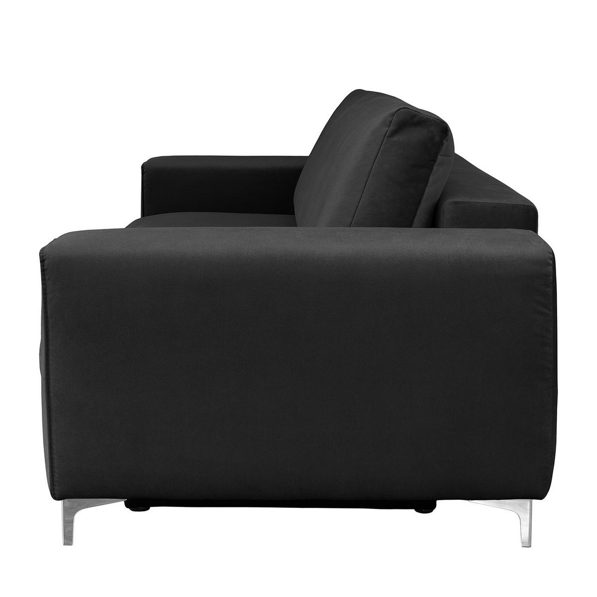 SCHLAFSOFA - Samt - Anthrazit/Silberfarben, Textil/Metall (265/91/105cm) - home24