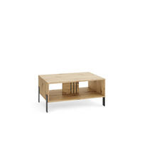 COUCHTISCH VALOZA 100 cm Eiche Artisan - Schwarz/Eiche Artisan, Holzwerkstoff (55/100/47cm) - MASSENO