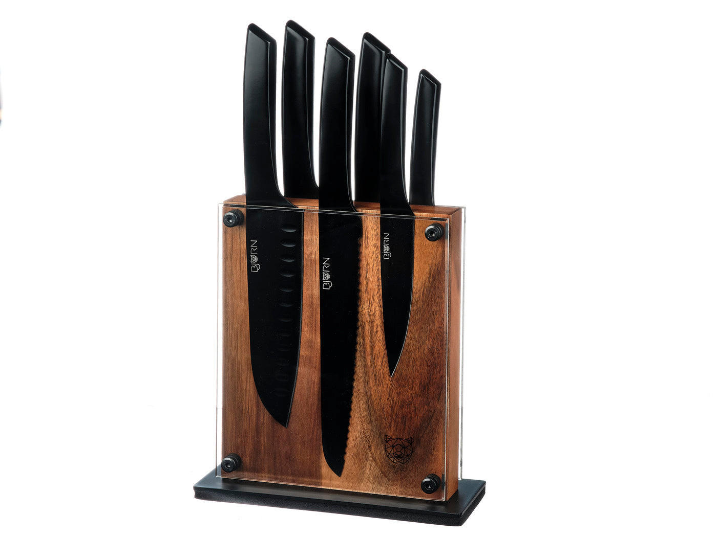 KÜCHENMESSERBLOCK Jensen Rauma - 7 Teile - Schwarz, Metall (1cm) - Björn