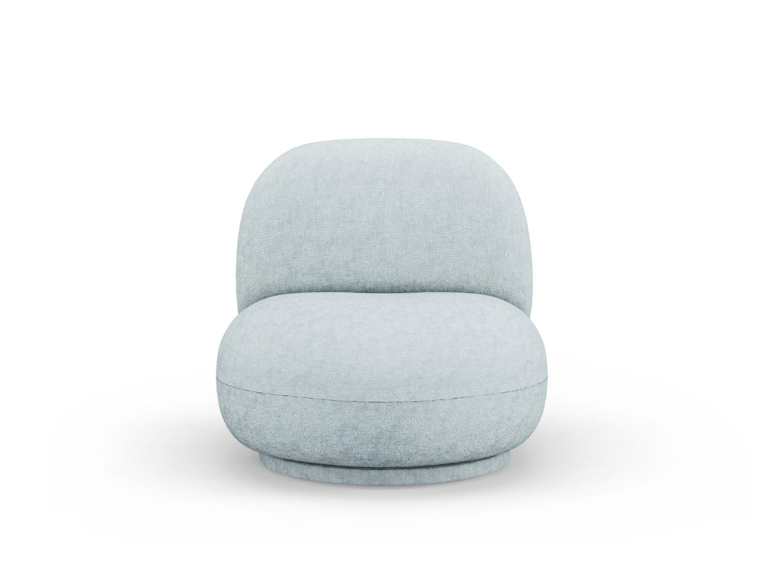 DREHSESSEL Chuck aus Chenille-Stoff hellblau - Hellblau, Textil (77/80/78cm) - Micadoni