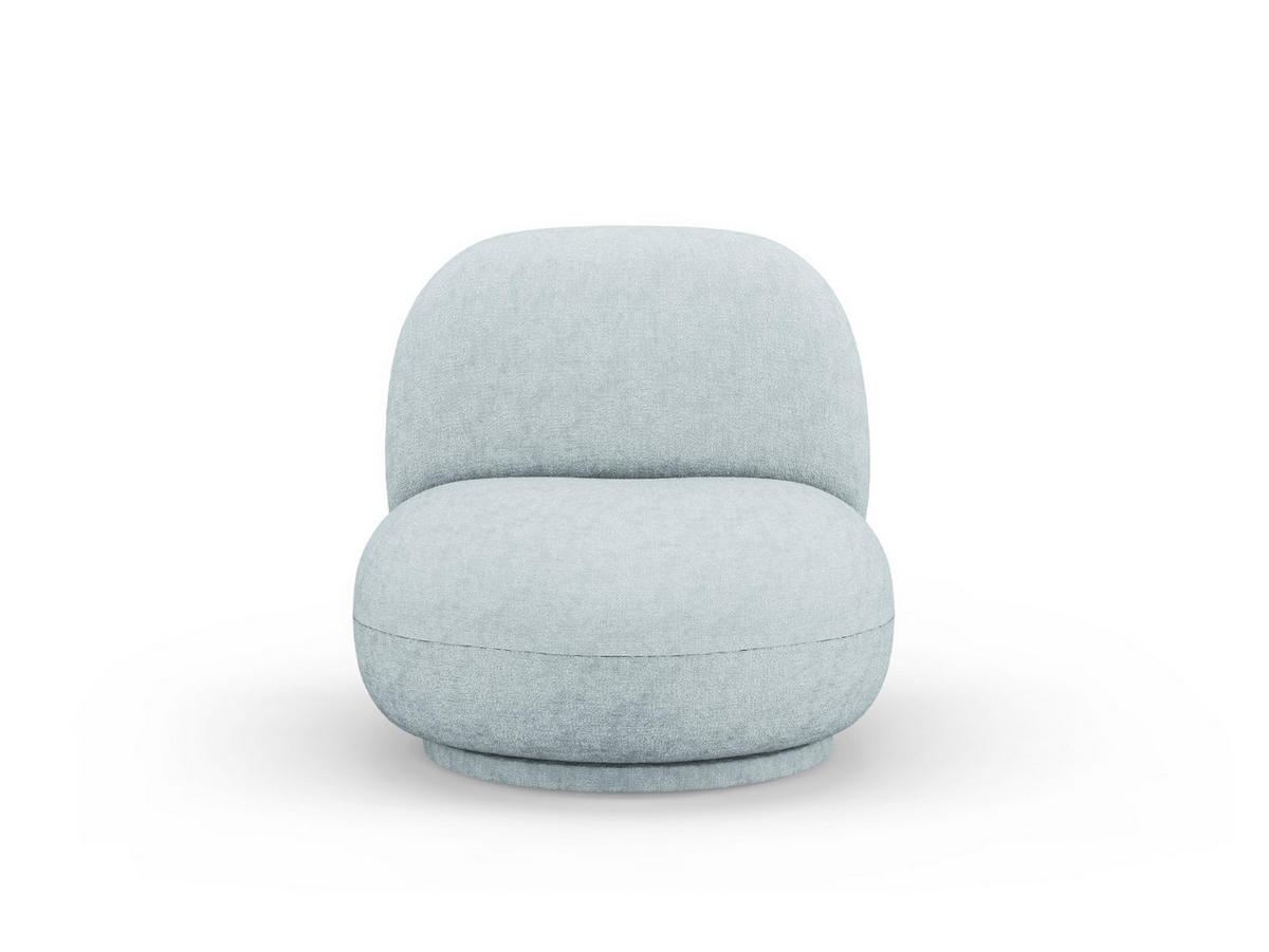 DREHSESSEL Chuck aus Chenille-Stoff hellblau - Hellblau, Textil (77/80/78cm) - Micadoni