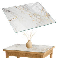 TISCHPLATTE 80x60 cm Eleganter Marmor mit Adern - Weiß, Glas (0.4/80/60cm) - TULUP