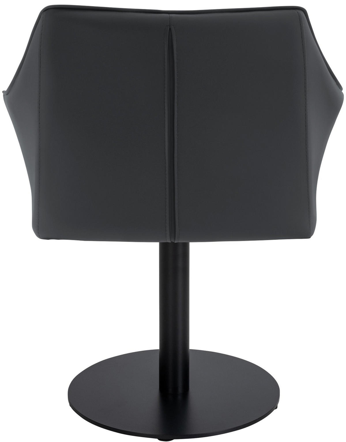 SESSEL Lederlook grau - Schwarz/Grau, Textil/Metall (64/75/48cm) - CLP