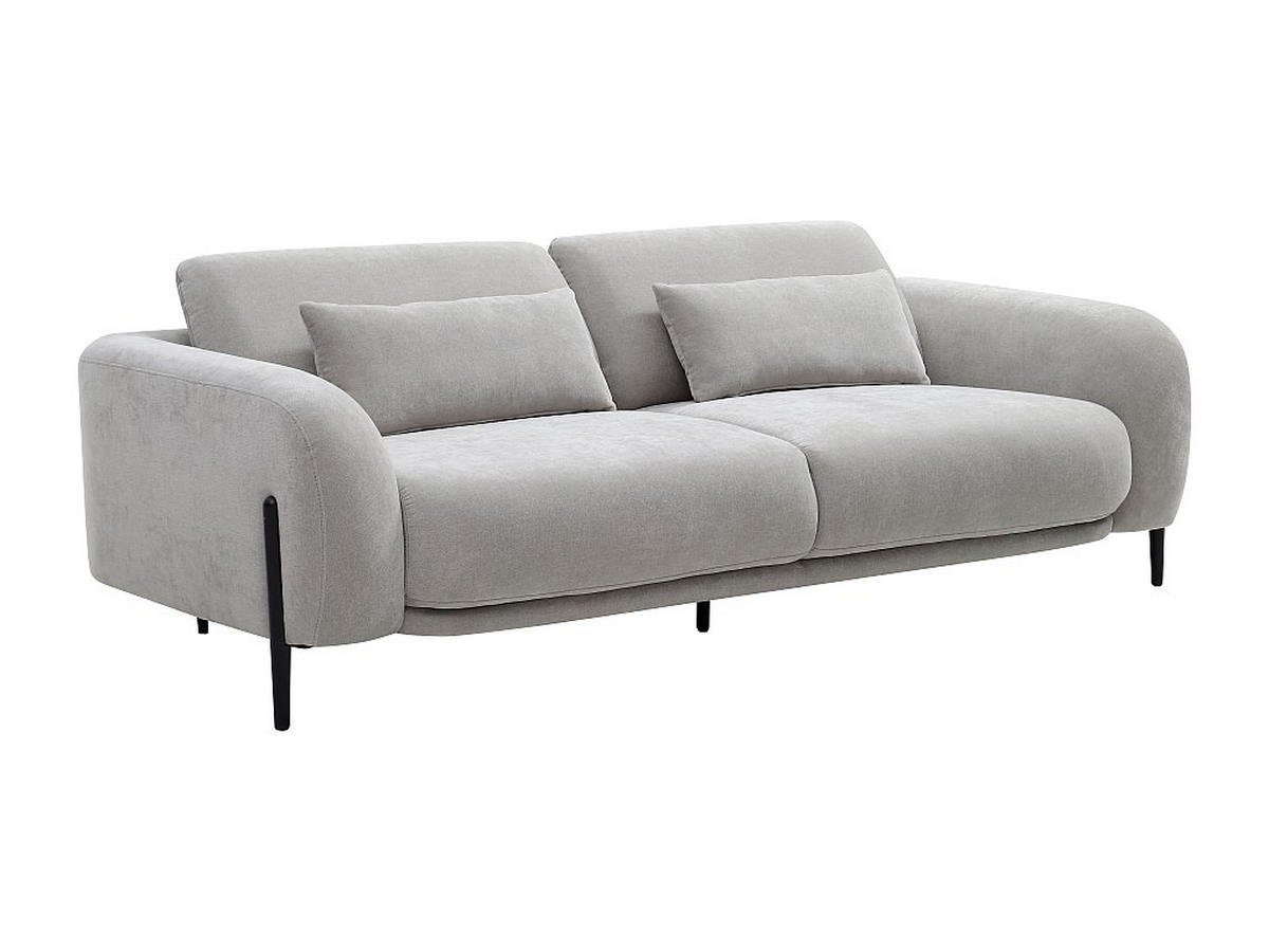 SOFA 3-Sitzer mit verstellbarer Rückenlehne - Stoff Hellgrau - ARAVIO - Hellgrau, Textil (102/100/210cm) - Vente-Unique