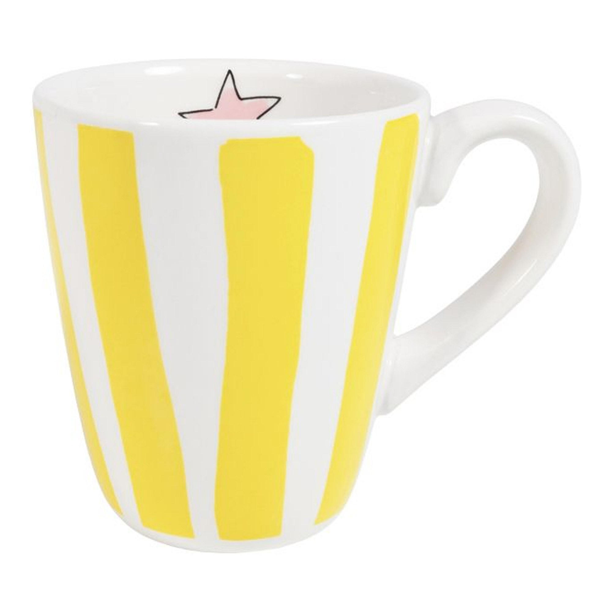 BECHER Gelber Streifen in Gelb - 350 ml - Gelb, Keramik (0.35L) - Blond Amsterdam