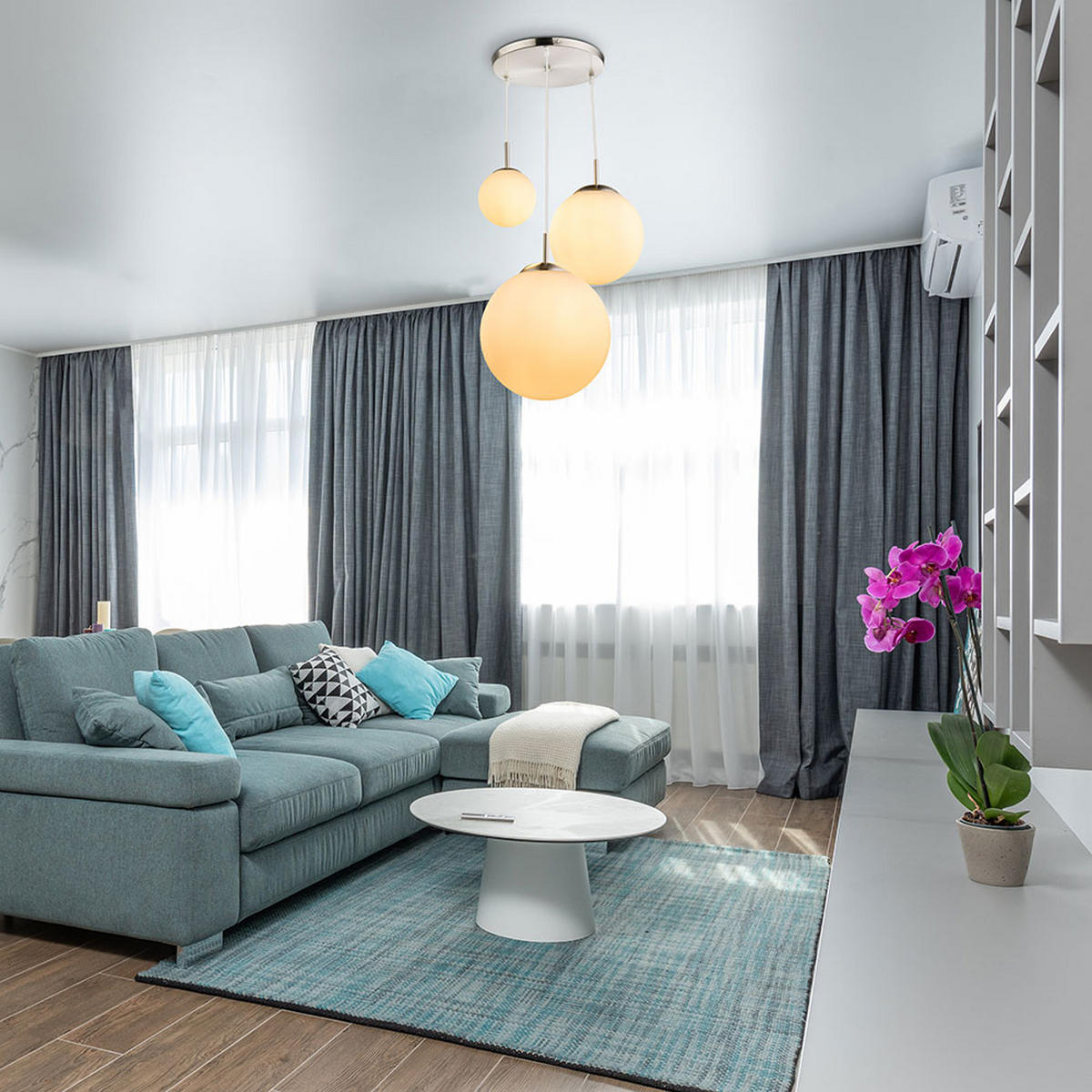 LED HÄNGELEUCHTE JOEL Weiß - Weiß, Glas (51.5/51.5/80cm) - Globo Lighting