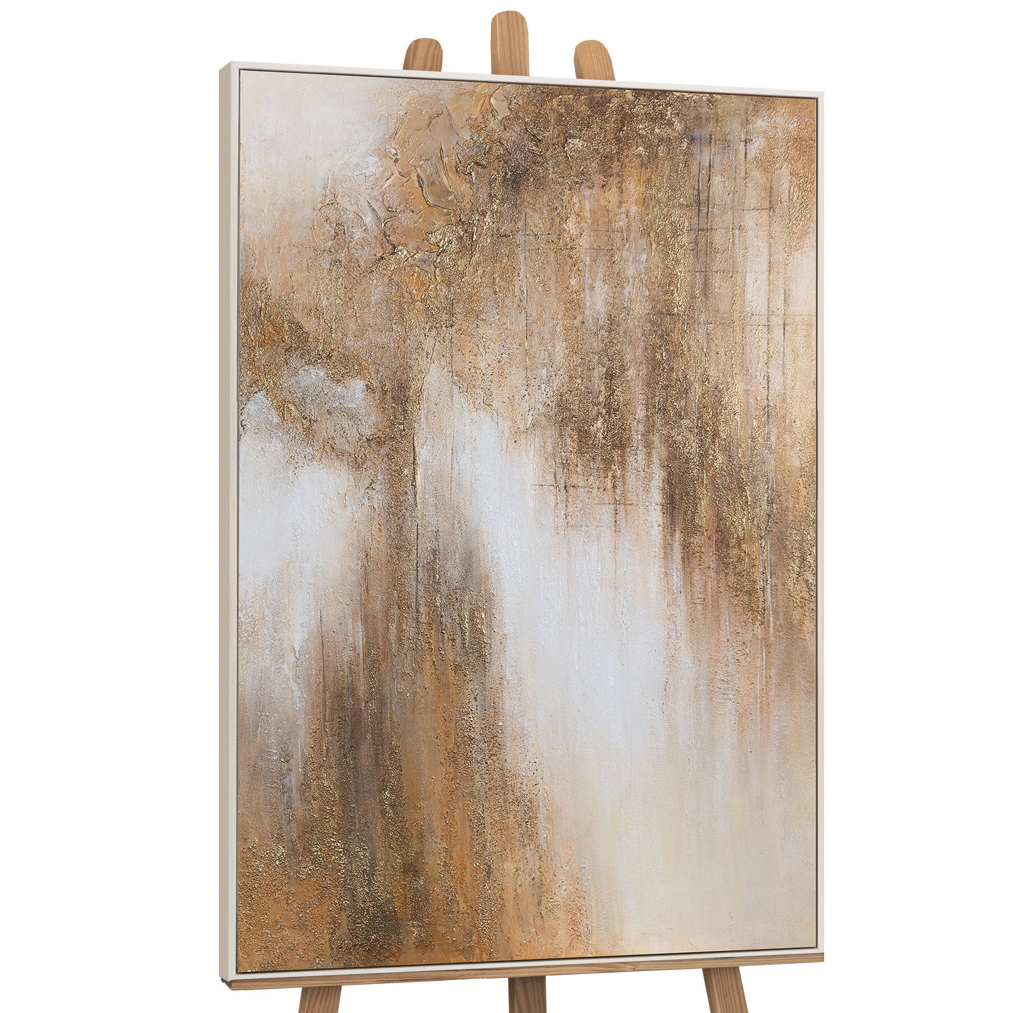 GEMÄLDE Honigdunst Schattenfugenrahmen Beige 140x100 cm - Beige, Holz (140/100cm) - YS-art gallery